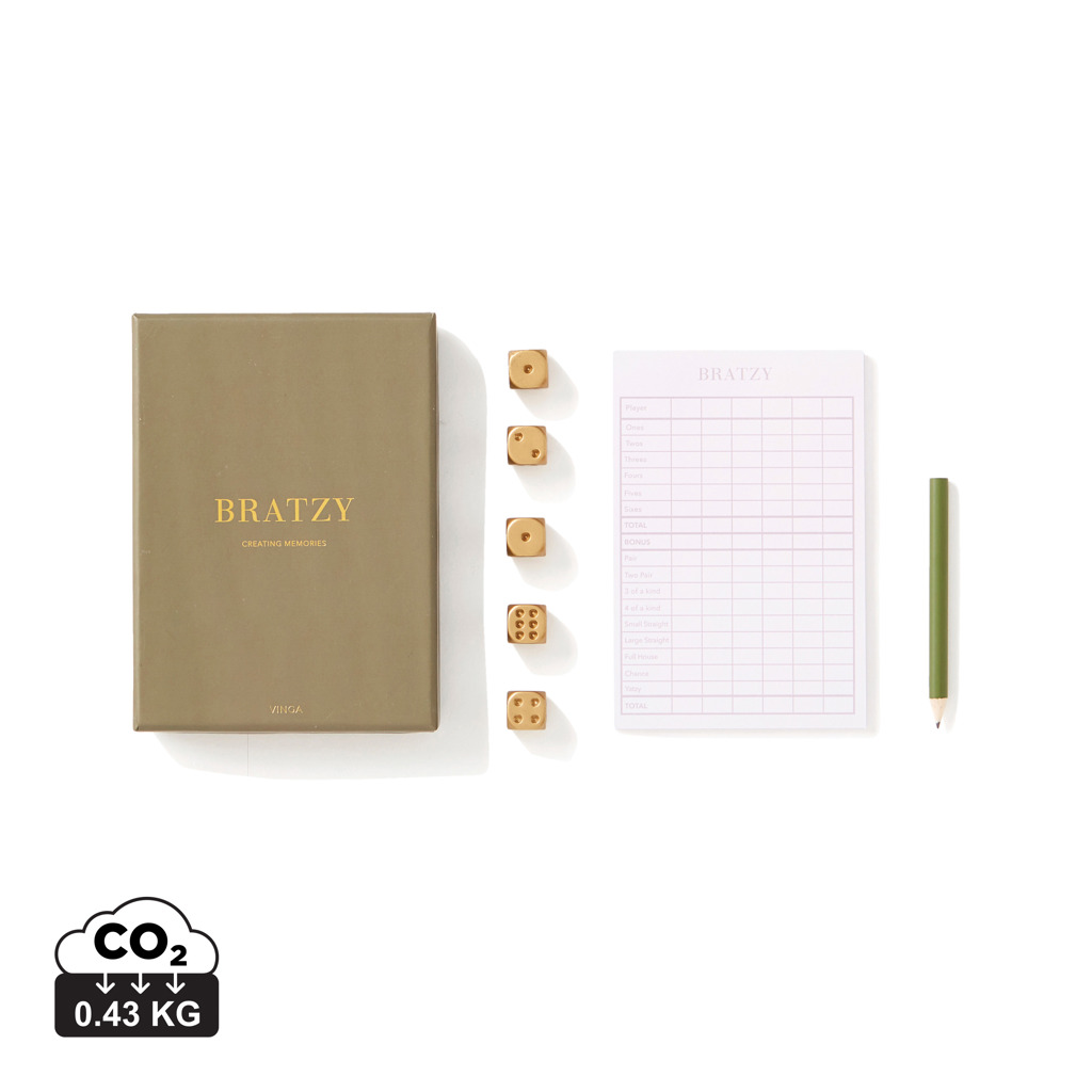 Juego personalizado VINGA Bratzy de café dados dorados - Regalos Premium - Regalo Promocional Personalizado
