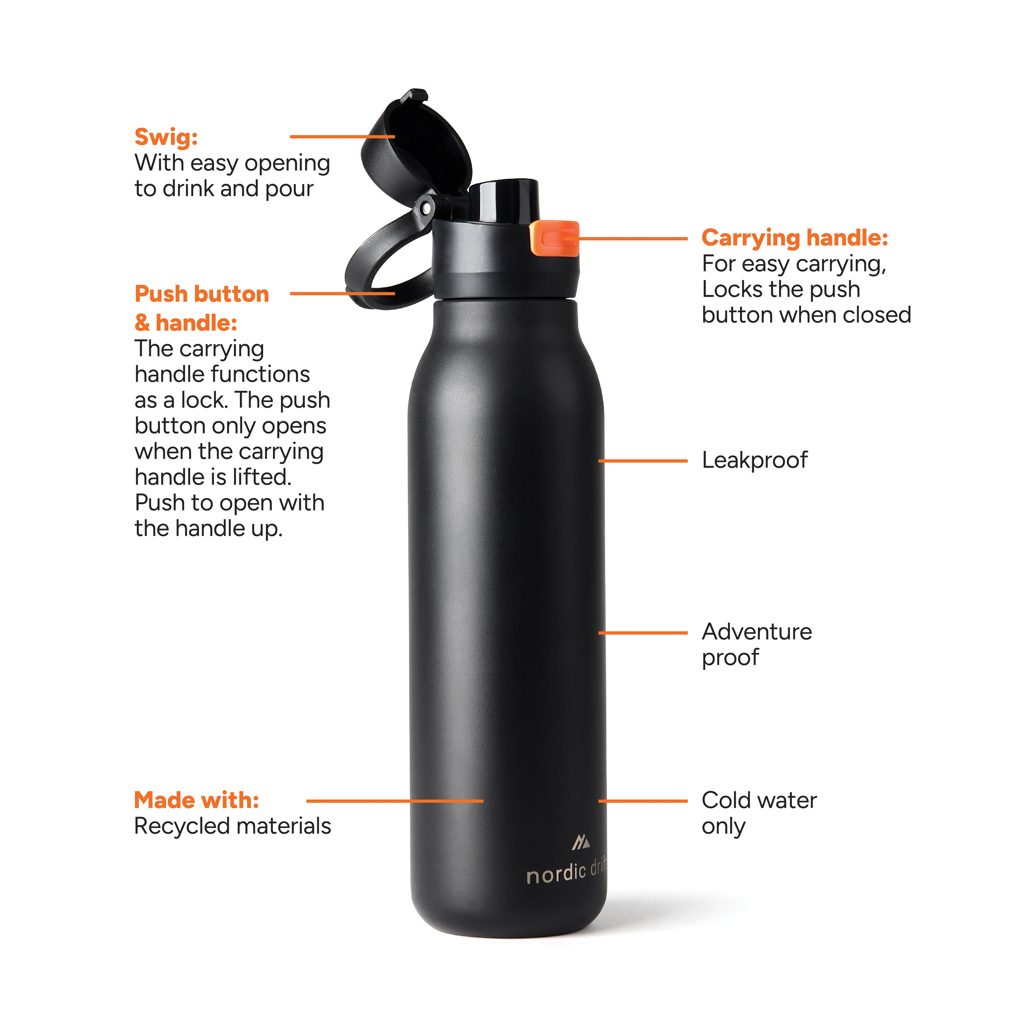 Botella de agua Nordic Drift Trail RCS de 750 ml - Tazas y botellas - Regalo Promocional Personalizado - vista alternativa