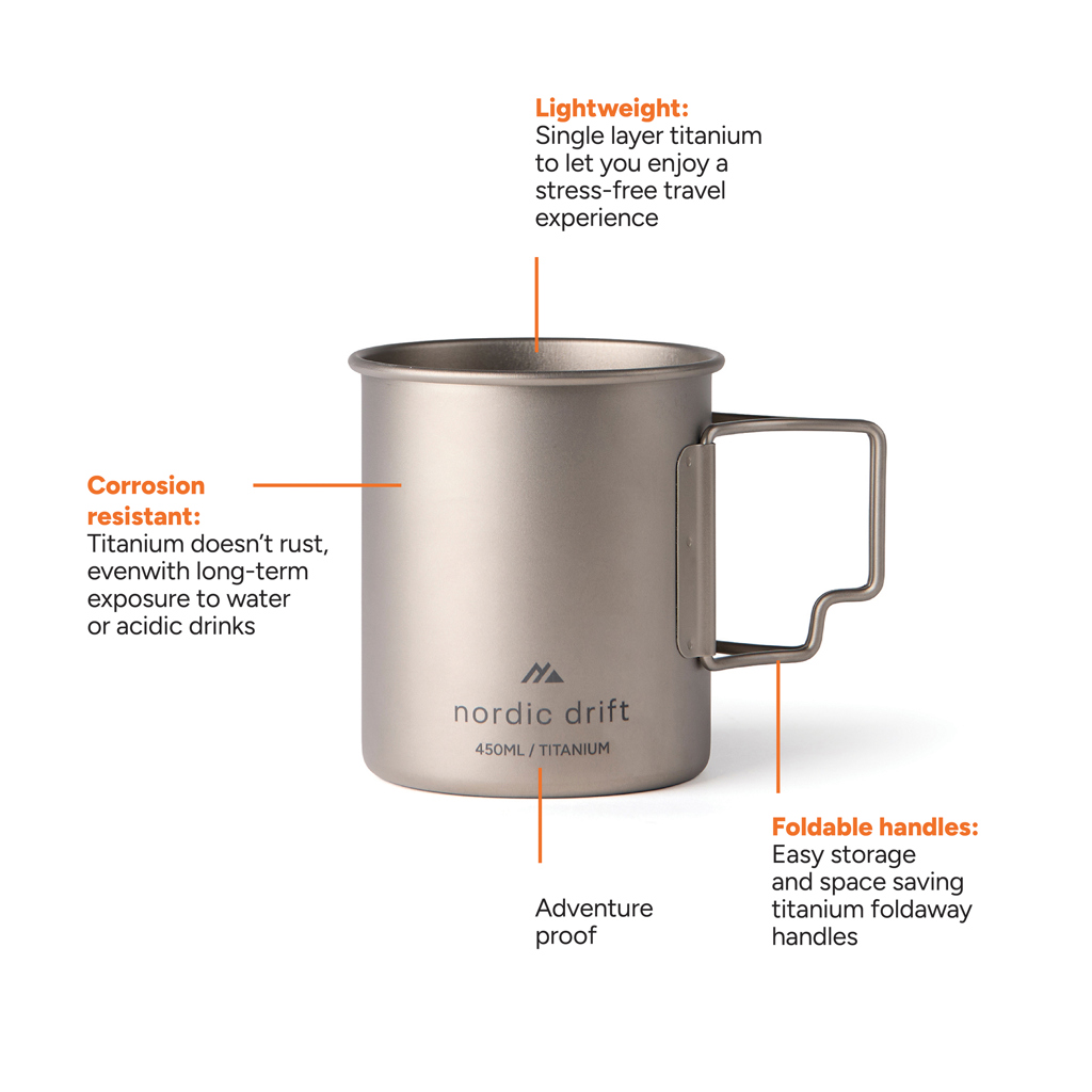 Vaso Nordic Drift Trail Ultra Light de titanio de 450 ml - Tazas y vasos personalizados - Regalo Promocional Personalizado - imagen 3