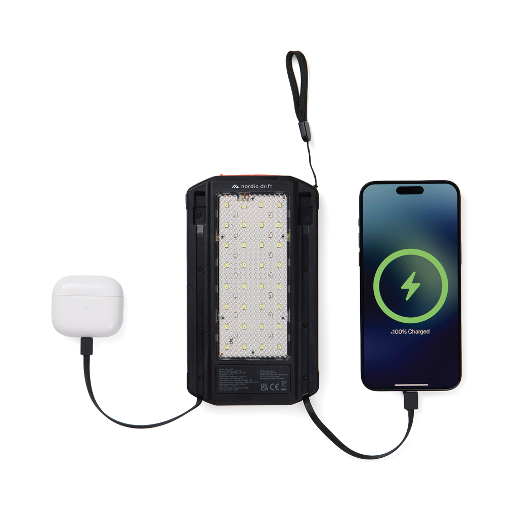 Powerbank solar 10.000 mAh Nordic Drift Titan con 3 paneles - Tecnología - Regalo Promocional Personalizado - imagen 4