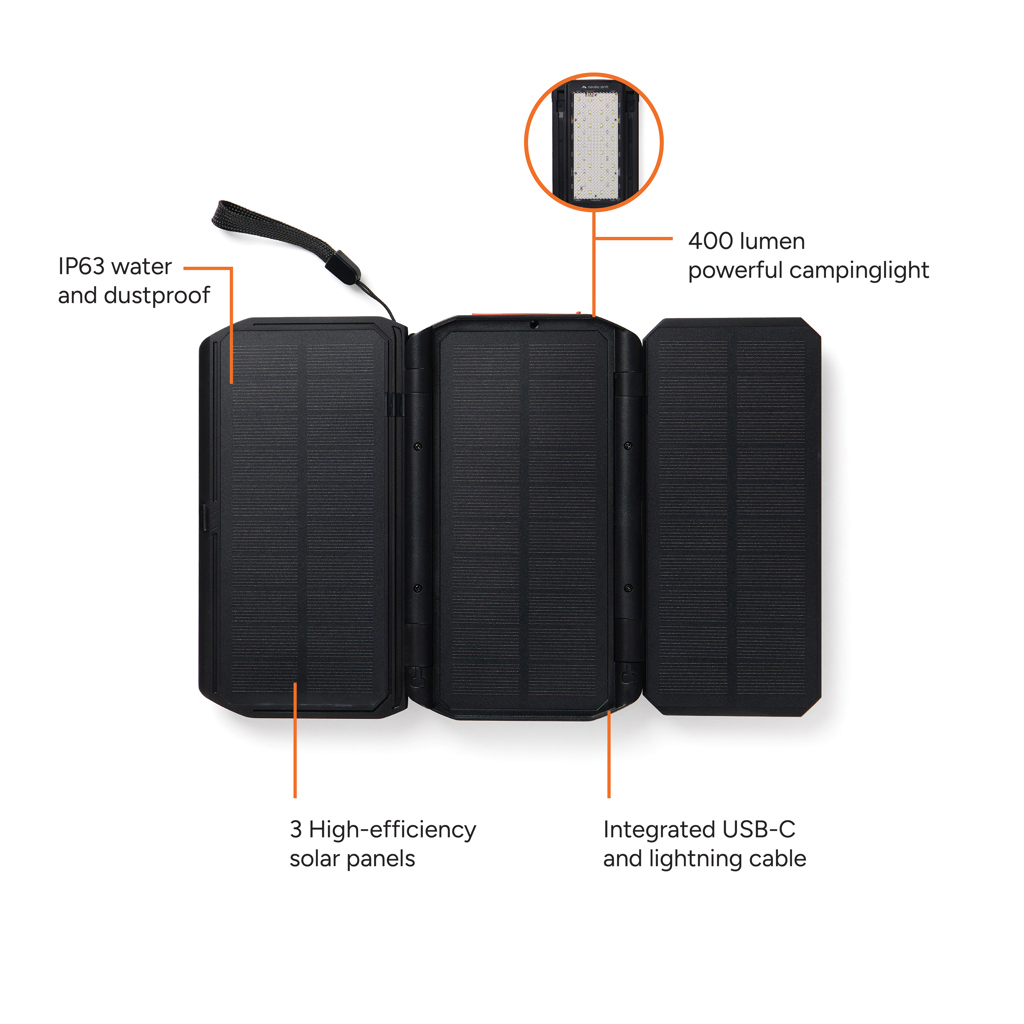 Powerbank solar 10.000 mAh Nordic Drift Titan con 3 paneles - Tecnología - Regalo Promocional Personalizado - imagen 3