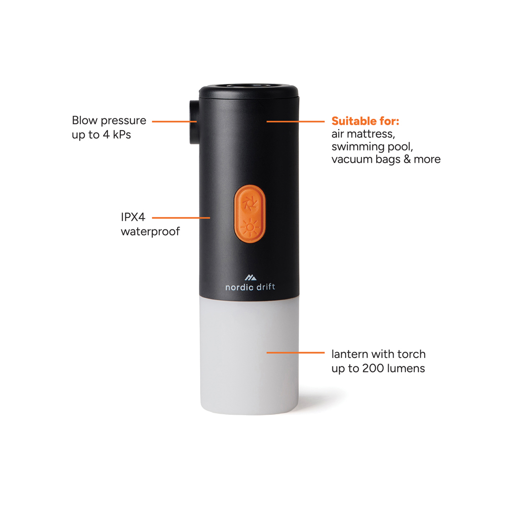 Bomba de aire camping y luz portátil Nordic Drift Titan - Tecnología - Regalo Promocional Personalizado - imagen 3