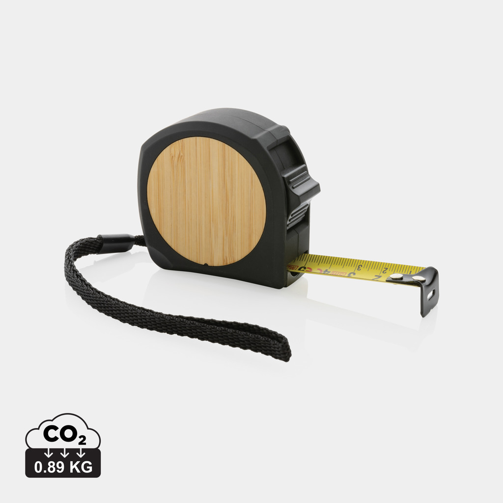 Flexómetro de bambú de plástico reciclado RCS 5M/19mm - Herramientas, bricolaje y automóvil - Regalo Promocional Personalizado