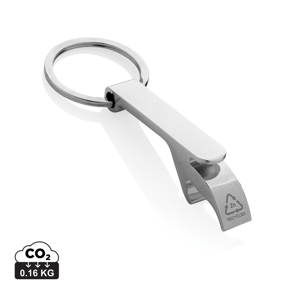 Llavero abridor botellas de aleación de zinc reciclado RCS - Llaveros, pins y chapas - Regalo Promocional Personalizado