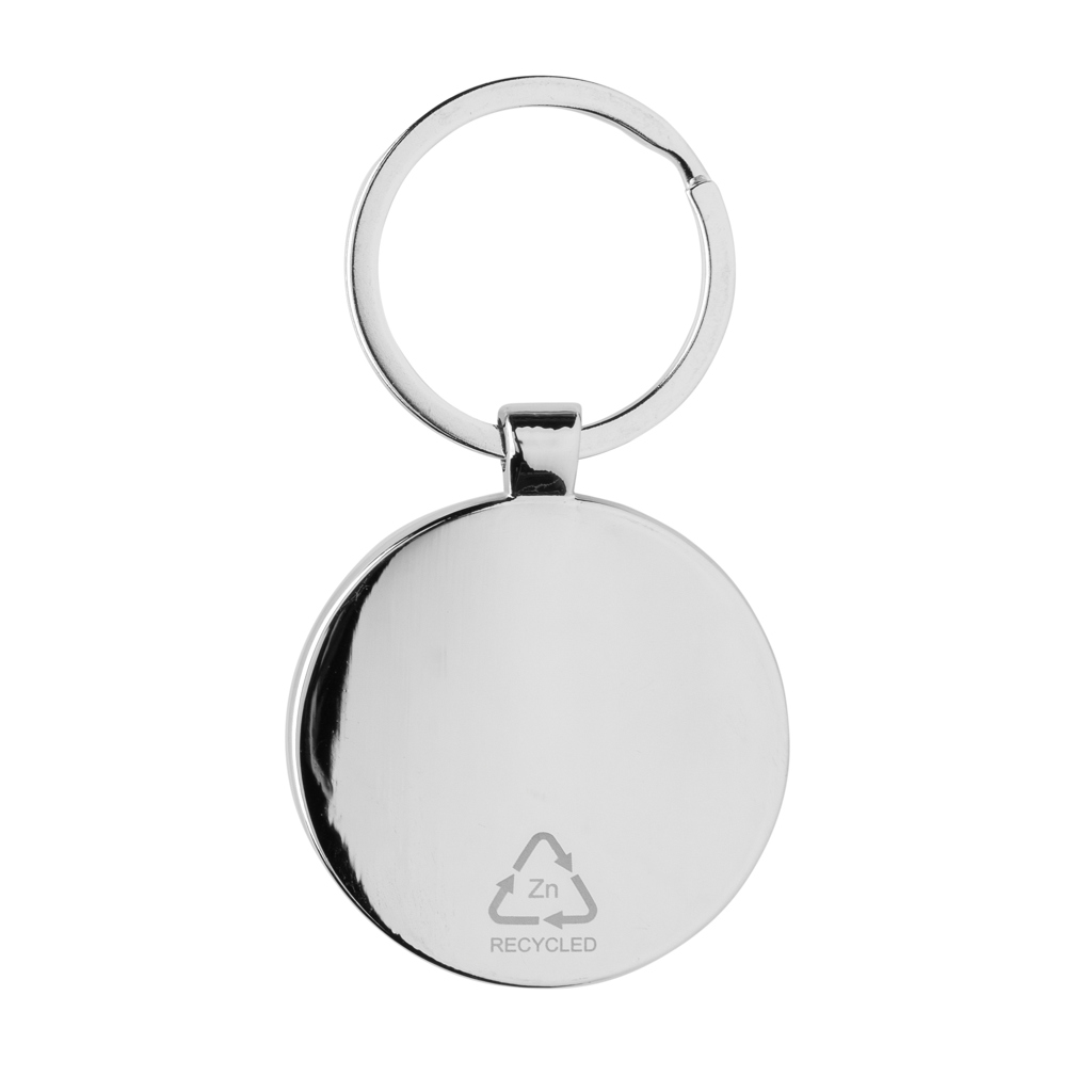 Llavero redondo de aleación de zinc reciclado RCS con bambú - Llaveros, pins y chapas - Regalo Promocional Personalizado - imagen 5