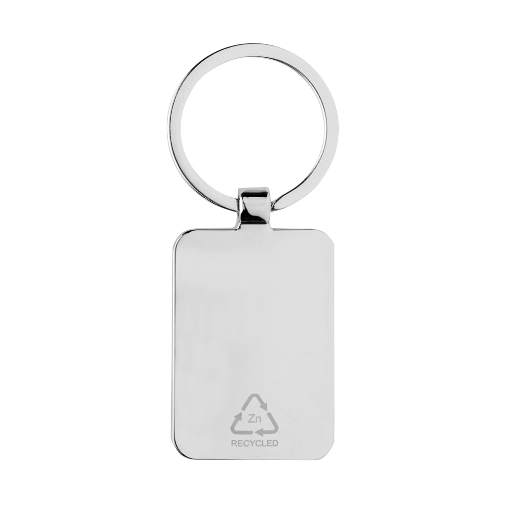 Llavero rectangular aleación de zinc reciclado RCS con bambú - Llaveros, pins y chapas - Regalo Promocional Personalizado - imagen 5