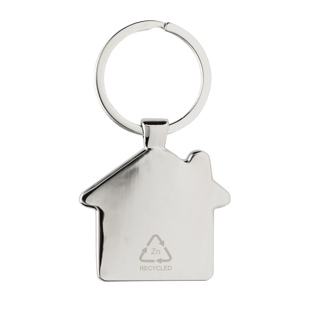 Llavero forma casa aleación de zinc reciclado RCS con bambú - Llaveros, pins y chapas - Regalo Promocional Personalizado - imagen 5