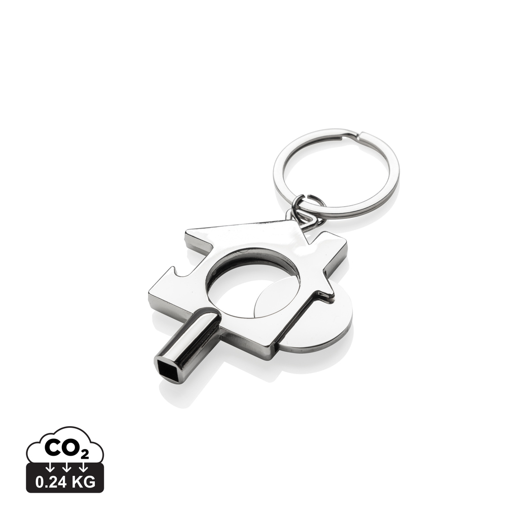 Llavero 3 en 1 de aleación de zinc reciclado RCS - Llaveros, pins y chapas - Regalo Promocional Personalizado