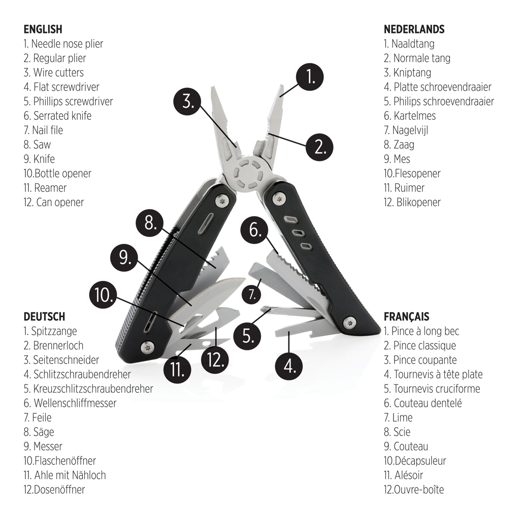 Multiherramienta personalizada Solid con 12 funciones profesionales - Multiherramientas - Regalo Promocional Personalizado - imagen 3