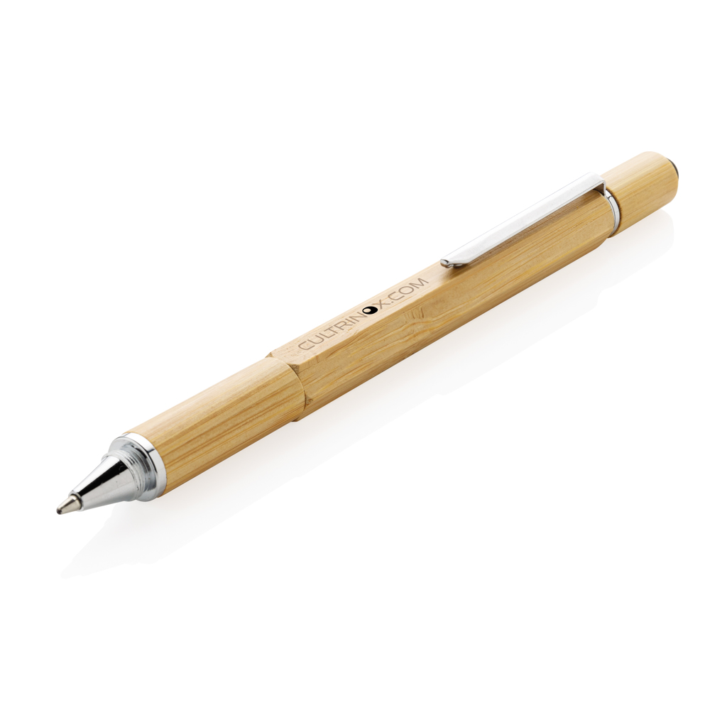 Bolígrafo multifunción personalizado de bambú 5 en 1 con regla - Multiherramientas - Regalo Promocional Personalizado - imagen 11