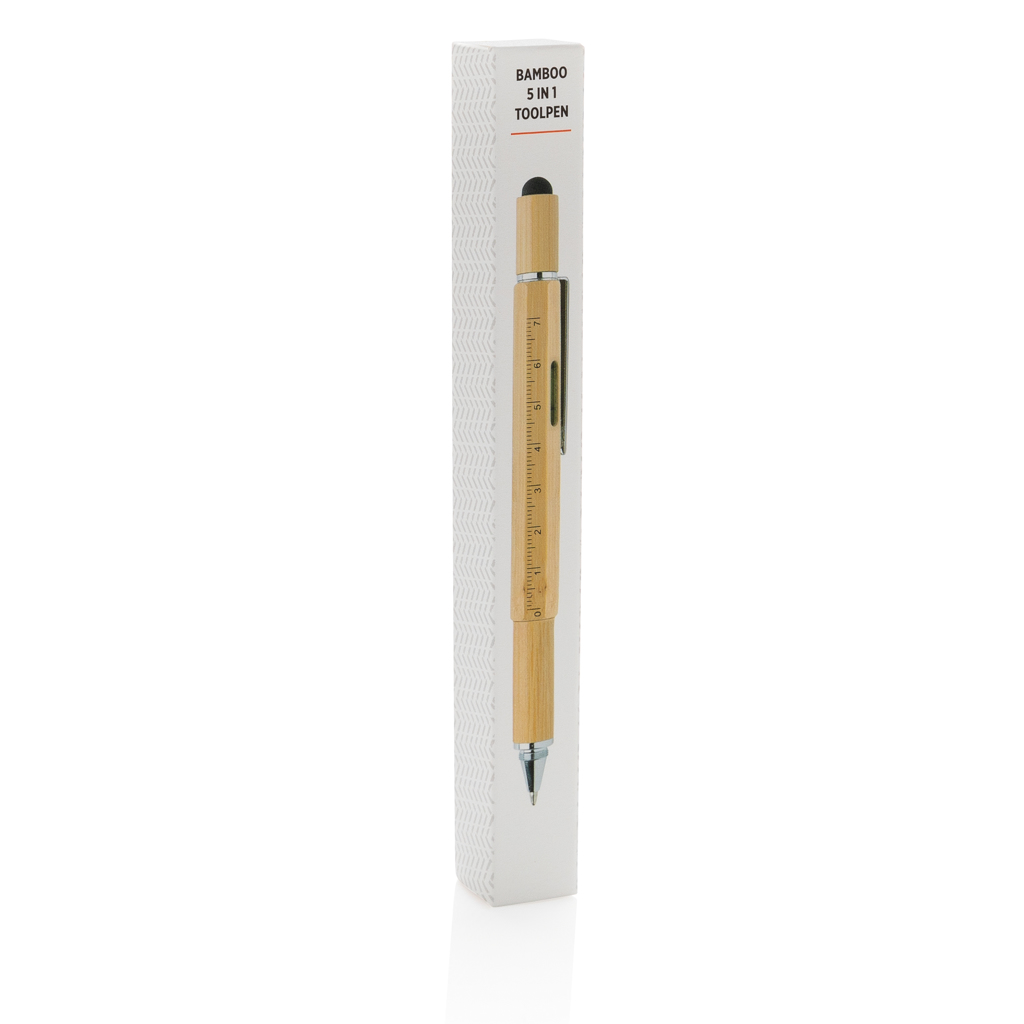 Bolígrafo multifunción personalizado de bambú 5 en 1 con regla - Multiherramientas - Regalo Promocional Personalizado - imagen 12