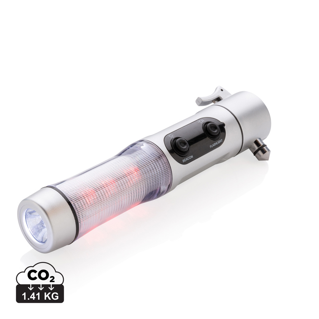 Luz emergencia con martillo rompe-ventanas multifunción personalizada - Linternas personalizadas - Regalo Promocional Personalizado