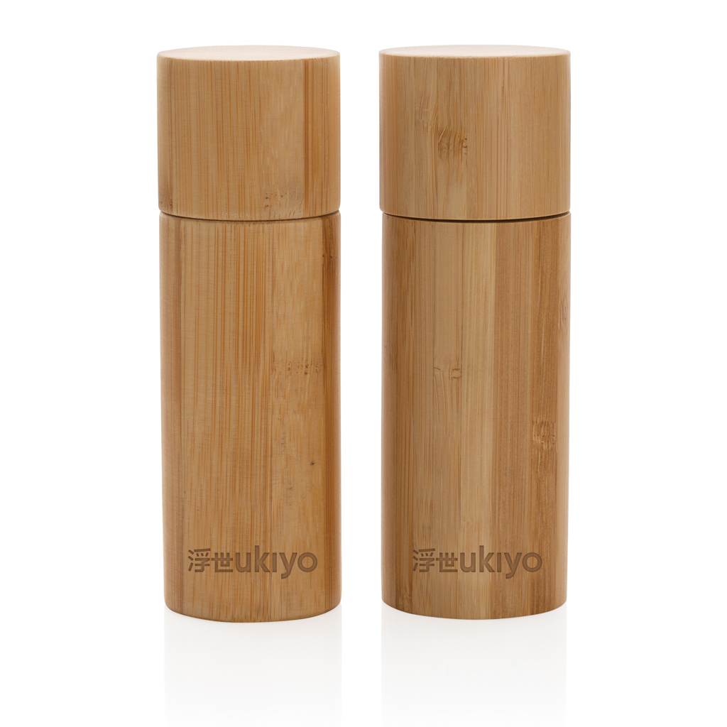 Set de molinillo de sal y pimienta personalizado Ukiyo de bambú - Hogar - Regalo Promocional Personalizado - imagen 5
