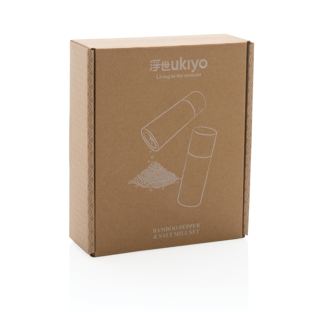 Set de molinillo de sal y pimienta personalizado Ukiyo de bambú - Hogar - Regalo Promocional Personalizado - imagen 11