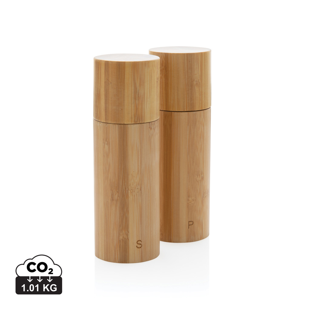 Set de molinillo de sal y pimienta personalizado Ukiyo de bambú - Hogar - Regalo Promocional Personalizado