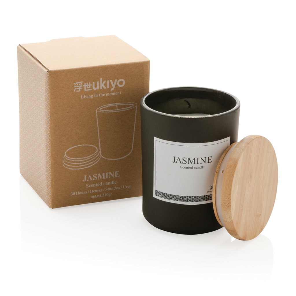 Vela perfumada personalizada Ukiyo deluxe con tapa de bambú - Hogar - Regalo Promocional Personalizado - imagen 3