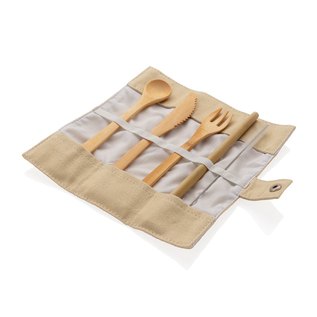 Juego de cubiertos reutilizables de bambú - Hogar - Regalo Promocional Personalizado - imagen 2