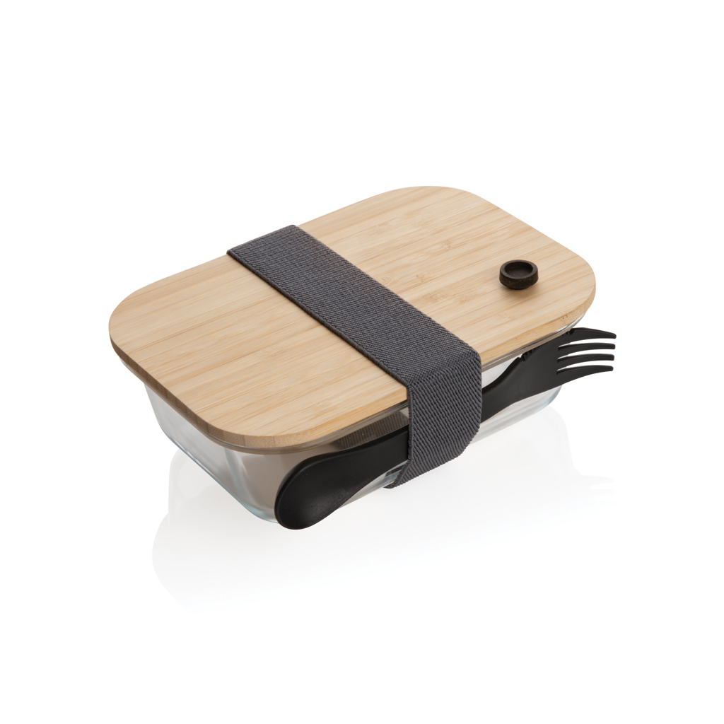 Fiambrera personalizada de vidrio con tapa de bambú - Hogar - Regalo Promocional Personalizado - vista alternativa
