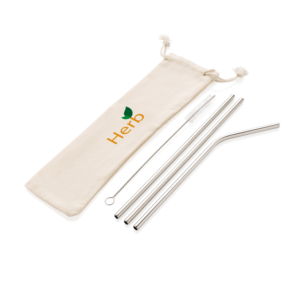 Juego de pajistas personalizado reutilizables de acero inoxidable de 3 unidades - Hogar - Regalo Promocional Personalizado - imagen 6