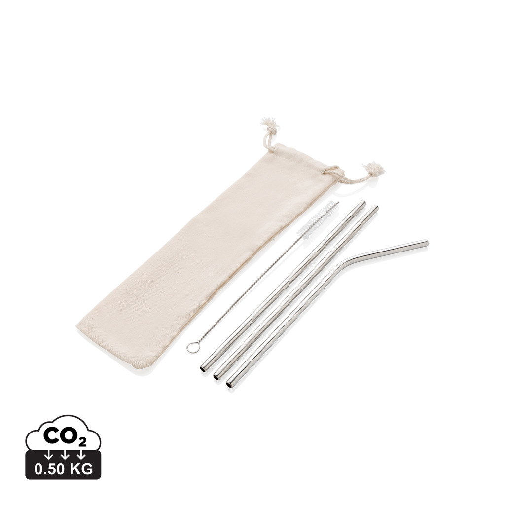 Juego de pajistas personalizado reutilizables de acero inoxidable de 3 unidades