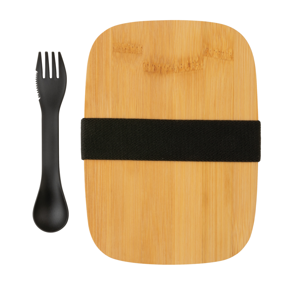 Fiambrera personalizada de acero inoxidable con tapa de bambú y cubiertos - Hogar - Regalo Promocional Personalizado - imagen 6