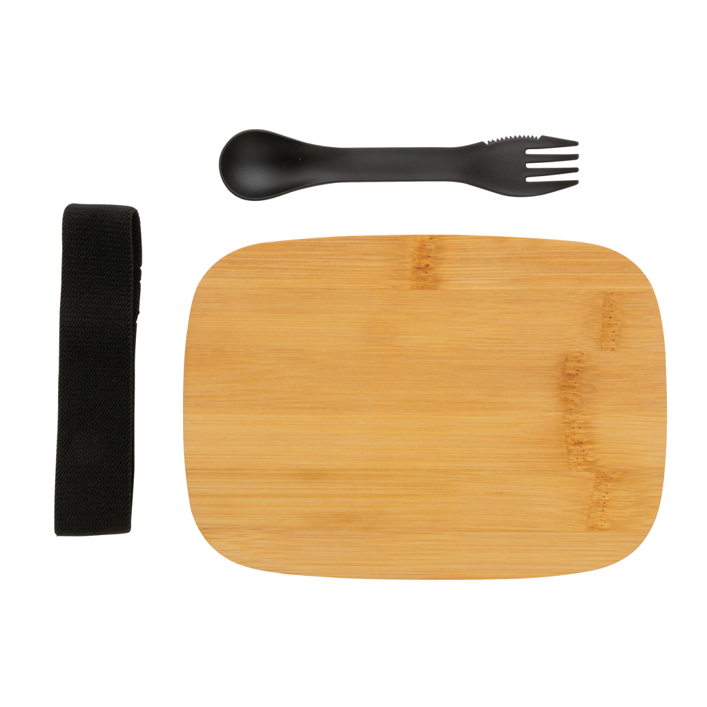 Fiambrera personalizada de acero inoxidable con tapa de bambú y cubiertos - Hogar - Regalo Promocional Personalizado - imagen 7