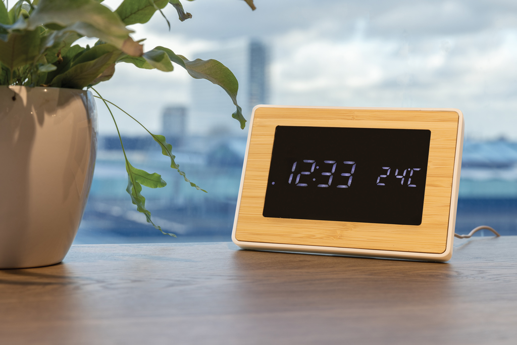 Reloj Utah RCS Rplastic bambú LED - Hogar - Regalo Promocional Personalizado - imagen 6
