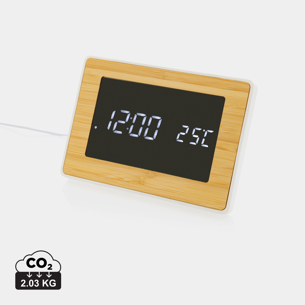 Reloj Utah RCS Rplastic bambú LED - Hogar - Regalo Promocional Personalizado