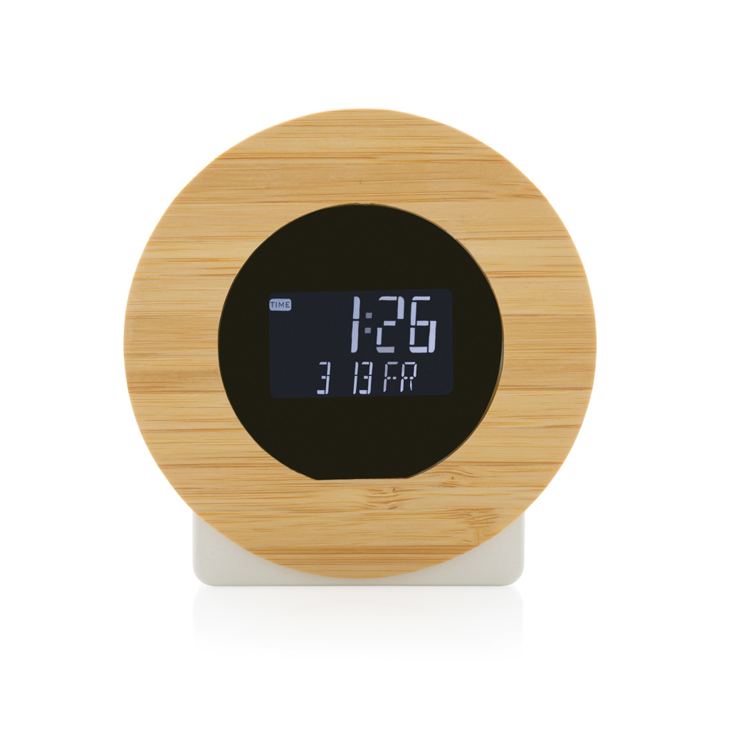 Reloj de escritorio personalizado Utah RCS rplastic y bambú LCD - Tecnología - Regalo Promocional Personalizado - imagen 3
