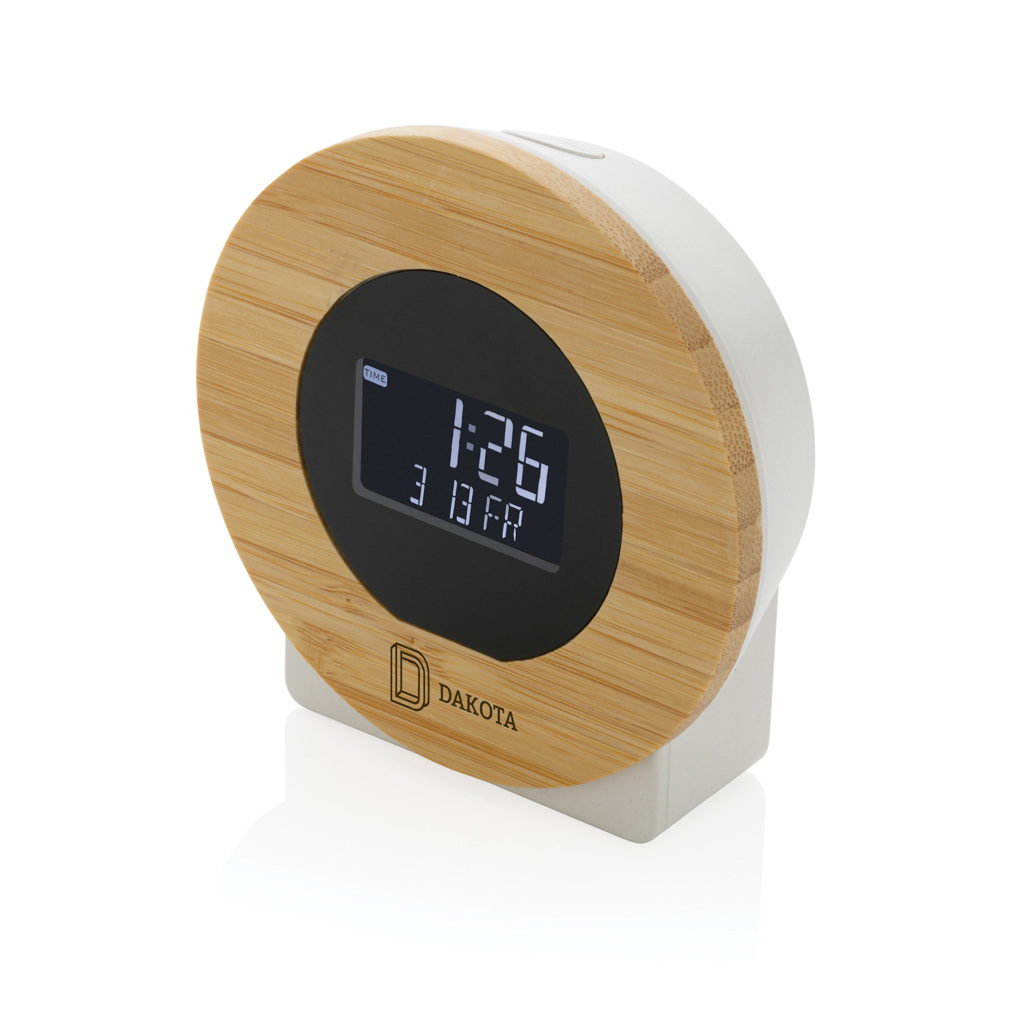 Reloj de escritorio personalizado Utah RCS rplastic y bambú LCD - Tecnología - Regalo Promocional Personalizado - imagen 5