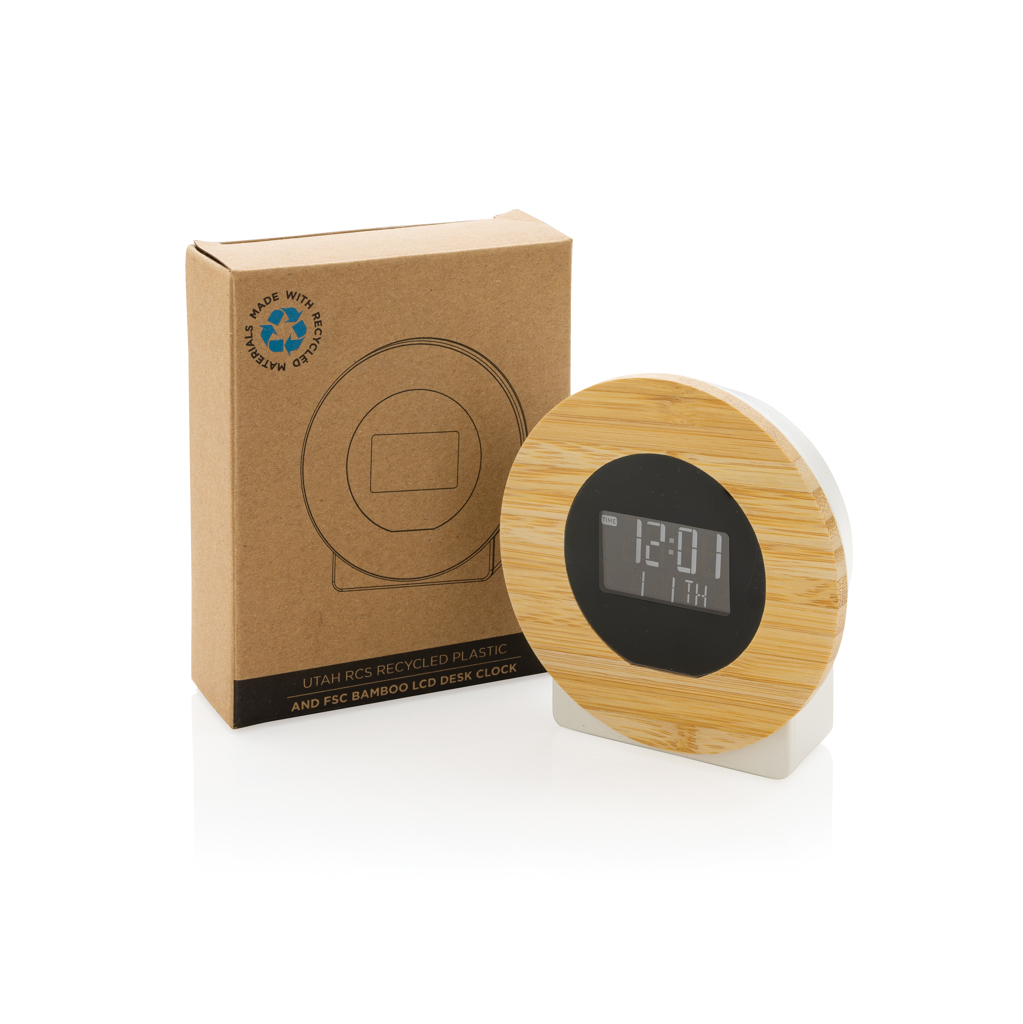 Reloj de escritorio personalizado Utah RCS rplastic y bambú LCD - Tecnología - Regalo Promocional Personalizado - imagen 7