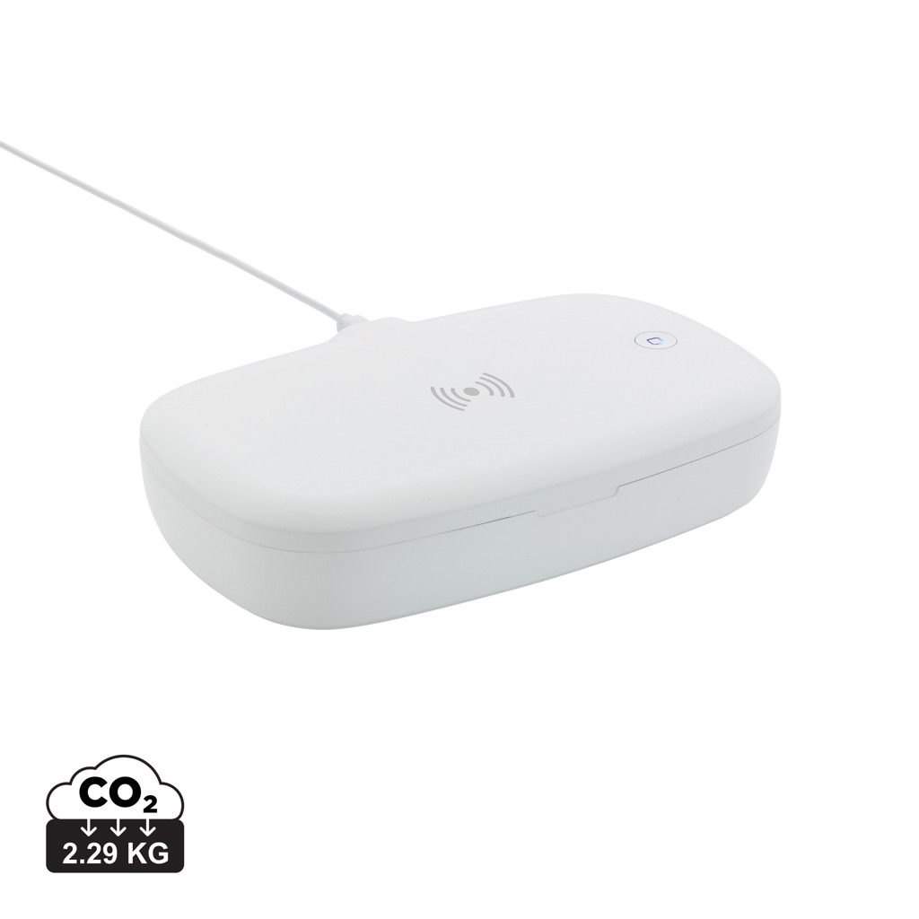 Caja personalizada esterilizadora UV-C con cargador inalámbrico de 5W - Tecnología - Regalo Promocional Personalizado