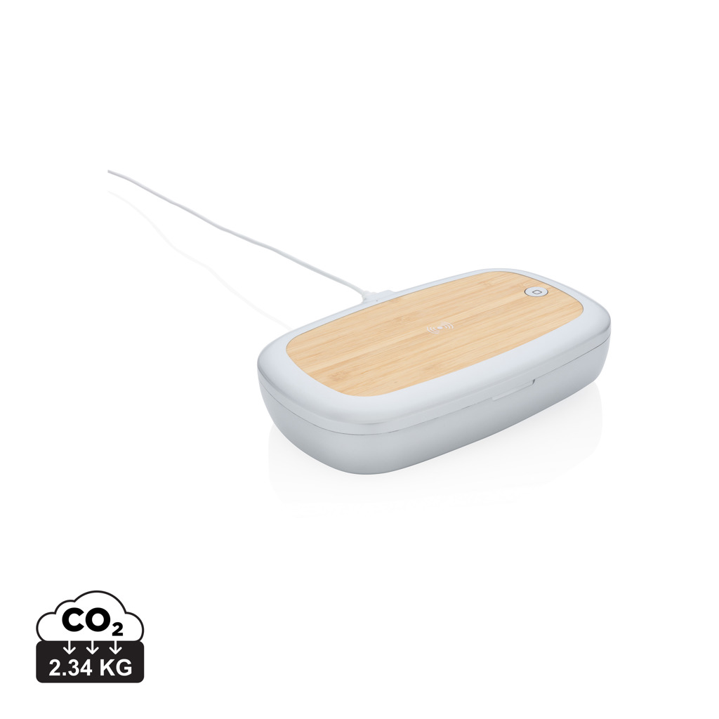Caja estirilizadora personalizada Rena UV-C con cargador inalámbrico de 5W - Tecnología - Regalo Promocional Personalizado