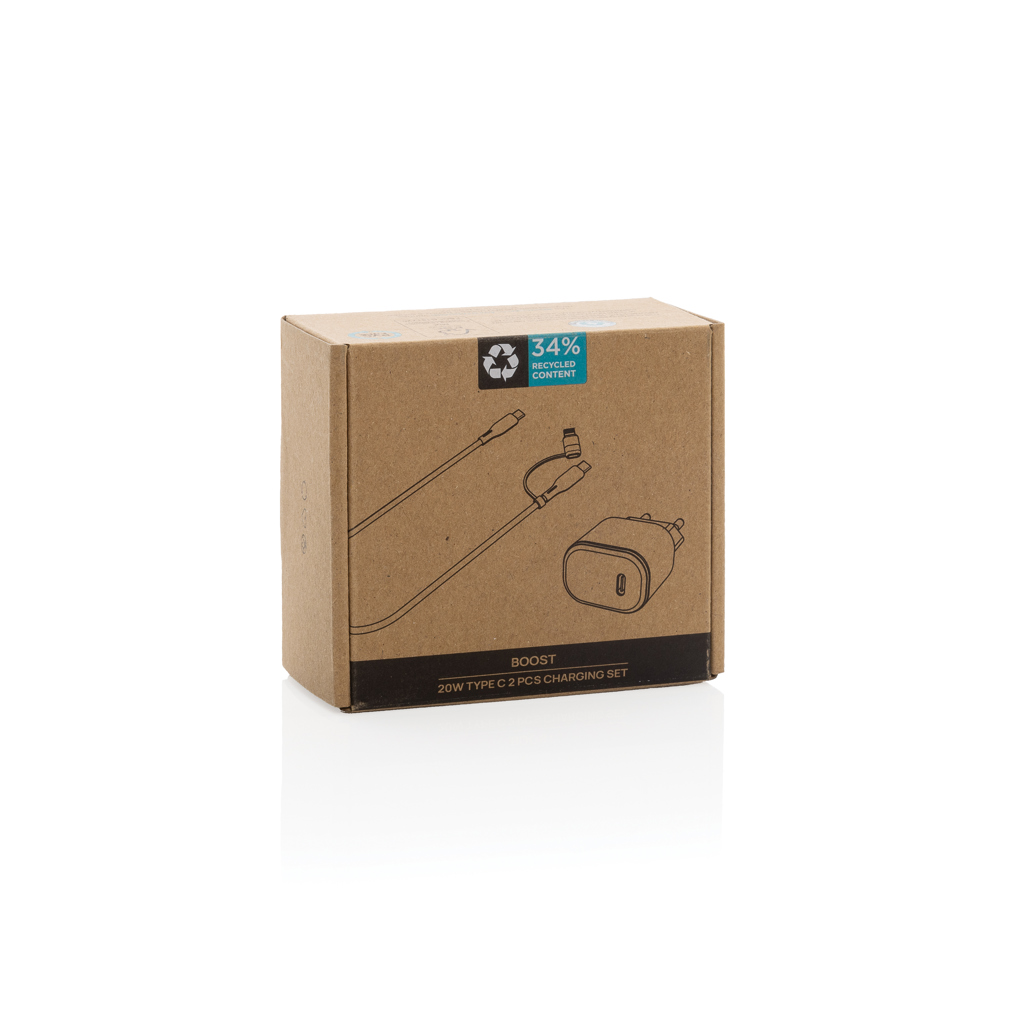 Set de carga personalizado Boost RCS PET reciclado 20W tipo C de 2 piezas - Viaje - Regalo Promocional Personalizado - imagen 11