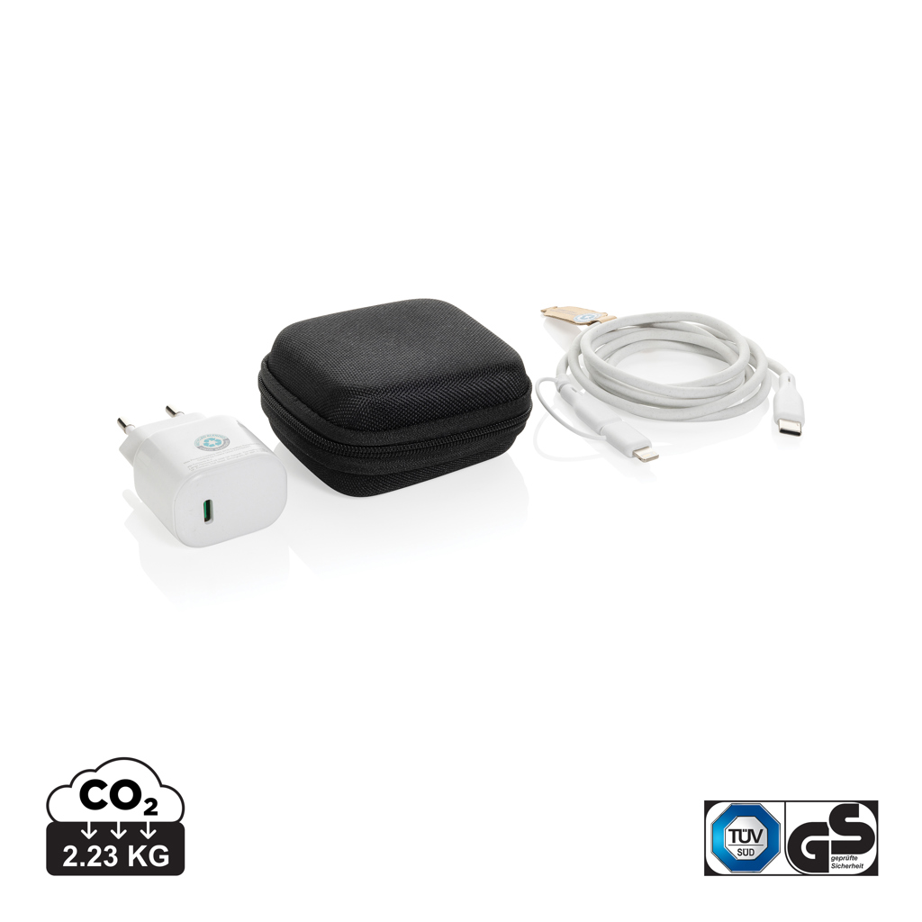 Set de carga personalizado Boost RCS PET reciclado 20W tipo C de 2 piezas - Viaje - Regalo Promocional Personalizado