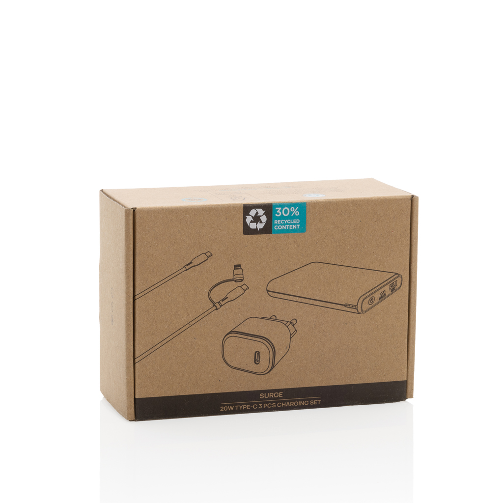 Set de carga 3 piezas Surge RCS PET reciclado 20W tipo C - Tecnología - Regalo Promocional Personalizado - imagen 9