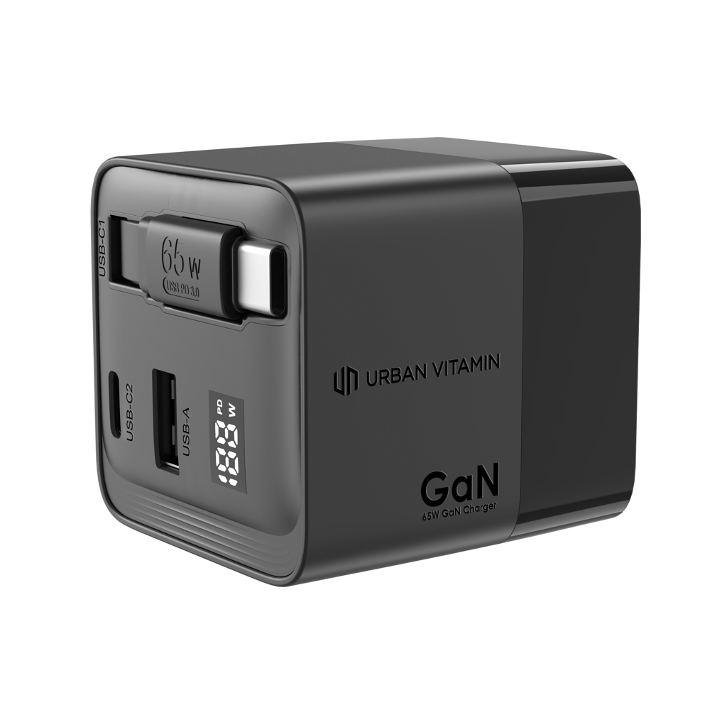 Cargador GaN Mendocino con cable retráctil Urban Vitamin 65W - Tecnología - Regalo Promocional Personalizado - imagen 4
