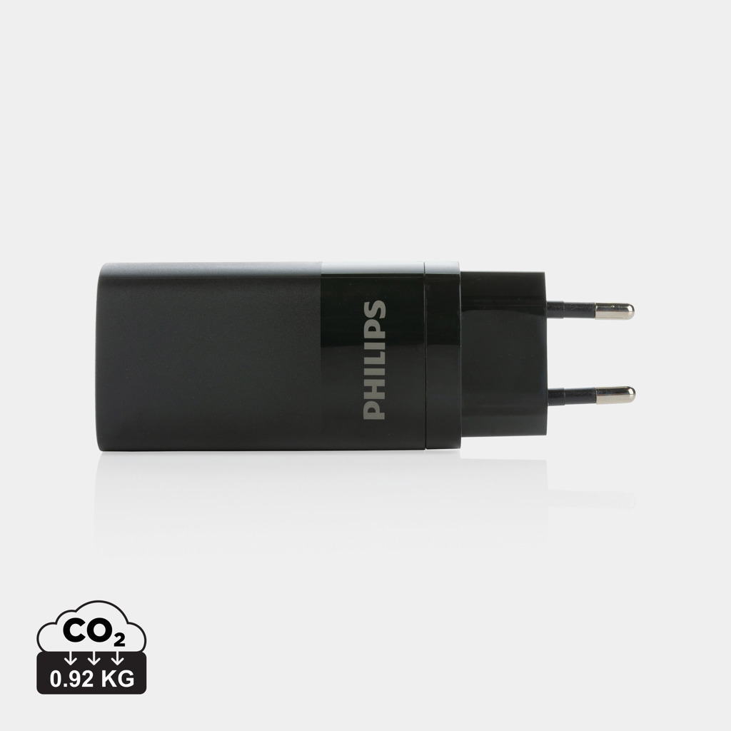 Cargador personalizado de pared USB Philips de 3 puertos de 65W ultrarrápido - Tecnología - Regalo Promocional Personalizado