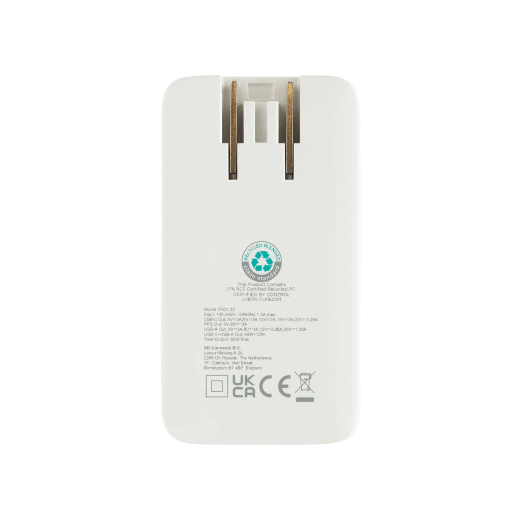 Cargador plano Fluxo RCS 65W GaN y conectores universales - Tecnología - Regalo Promocional Personalizado - imagen 6