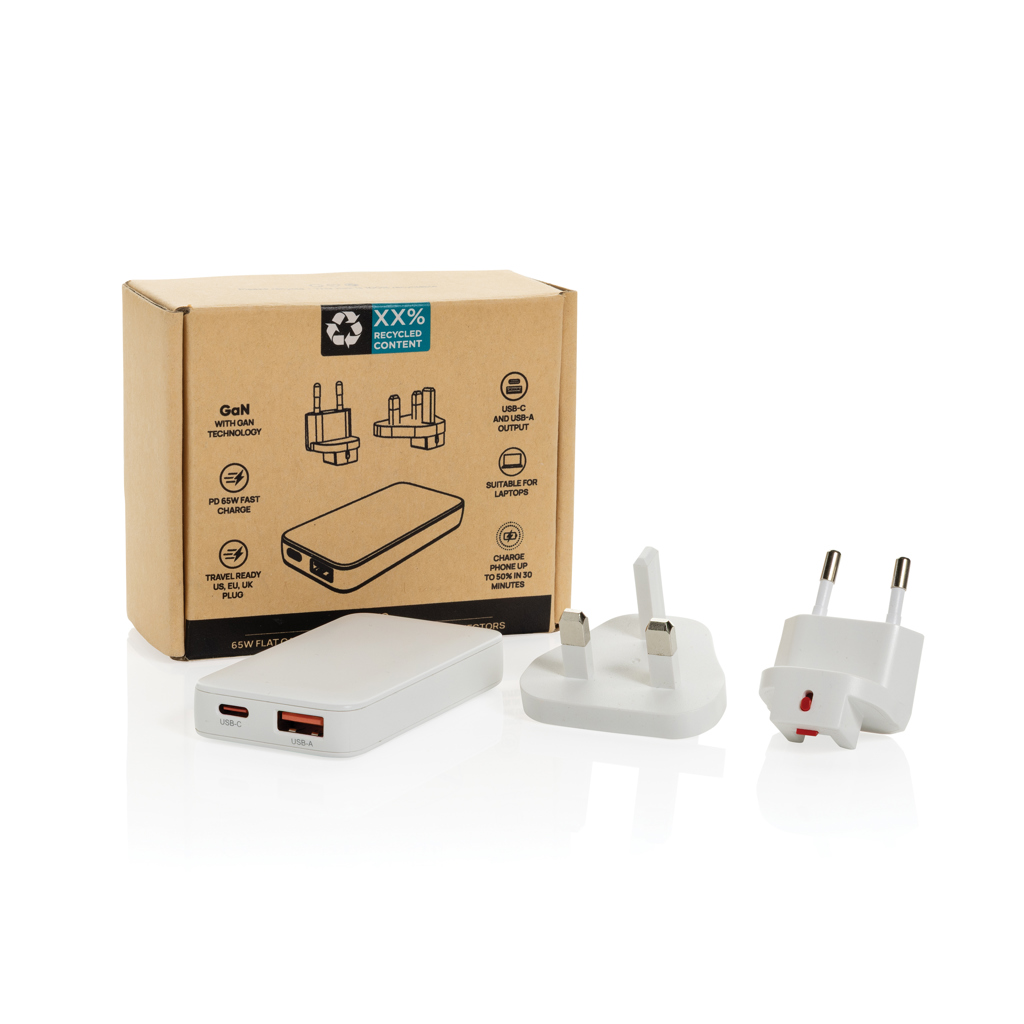 Cargador plano Fluxo RCS 65W GaN y conectores universales - Tecnología - Regalo Promocional Personalizado - imagen 3