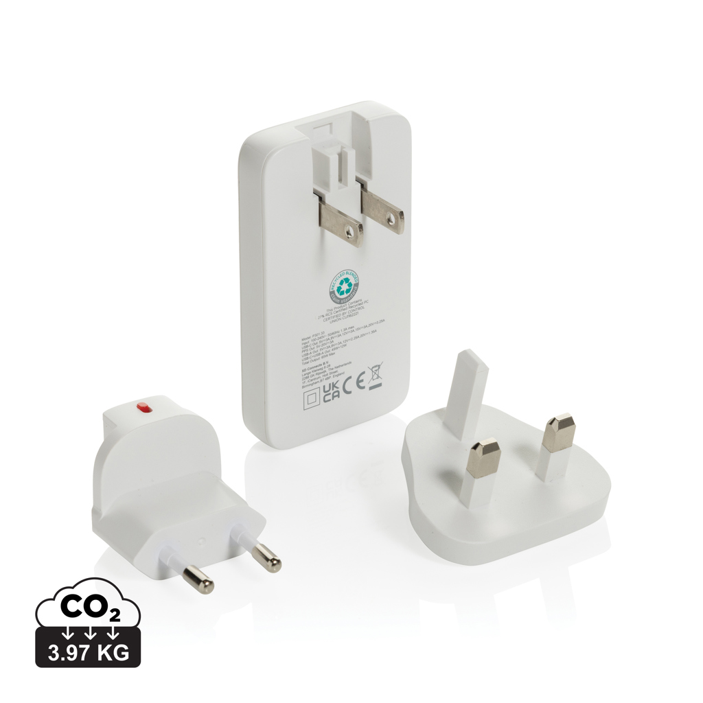 Cargador plano Fluxo RCS 65W GaN y conectores universales - Tecnología - Regalo Promocional Personalizado