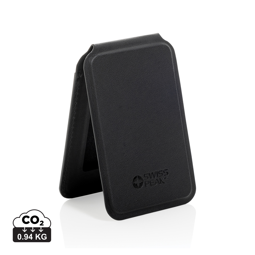 Cartera personalizada magnética Magstand RCS de PU reciclada para teléfono - Tecnología - Regalo Promocional Personalizado