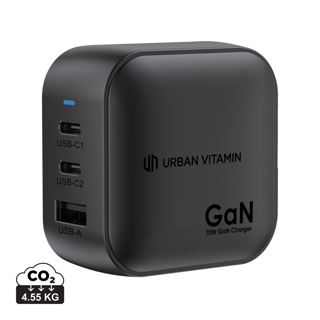Cargador personalizado GAN Urban Vitamin Santa Cruz RCS rplastic 70W - Tecnología - Regalo Promocional Personalizado