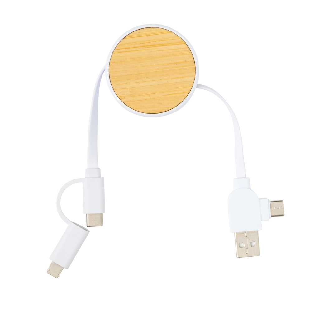 Cable retractil personalizado Ontario 6 en 1 de plástico reciclado RCS - Tecnología - Regalo Promocional Personalizado - imagen 5