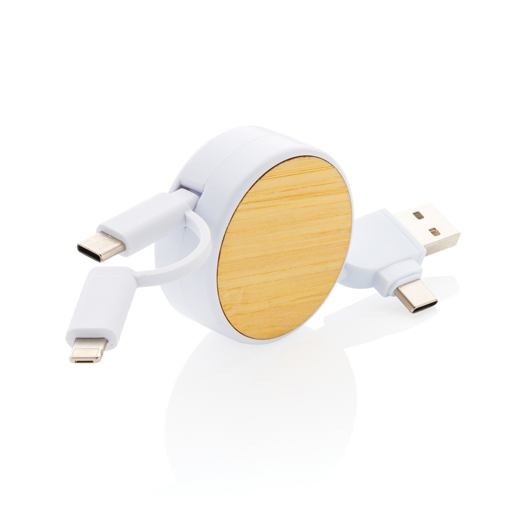 Cable retractil personalizado Ontario 6 en 1 de plástico reciclado RCS - Tecnología - Regalo Promocional Personalizado - imagen 7