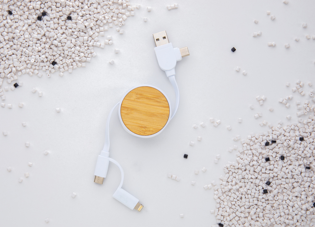 Cable retractil personalizado Ontario 6 en 1 de plástico reciclado RCS - Tecnología - Regalo Promocional Personalizado - imagen 9
