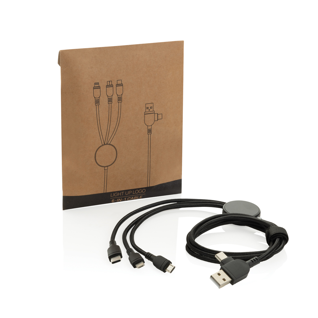 Cable 6 en 1 con logo iluminado - Tecnología - Regalo Promocional Personalizado - imagen 4