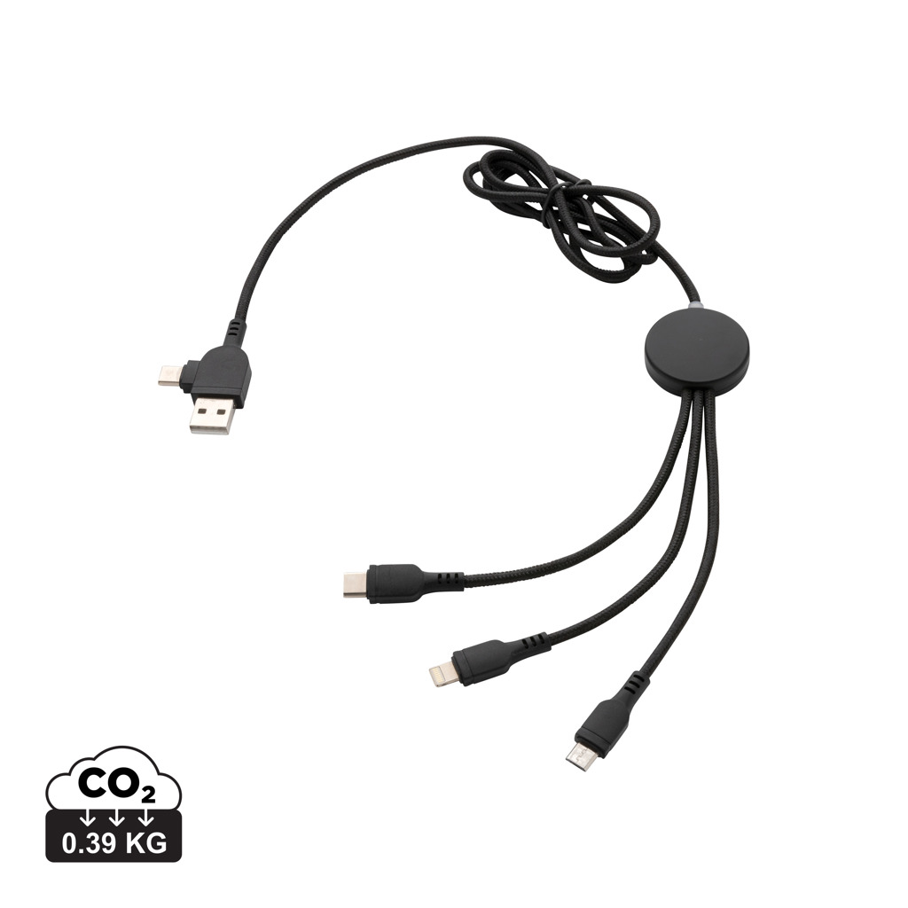 Cable 6 en 1 con logo iluminado - Tecnología - Regalo Promocional Personalizado