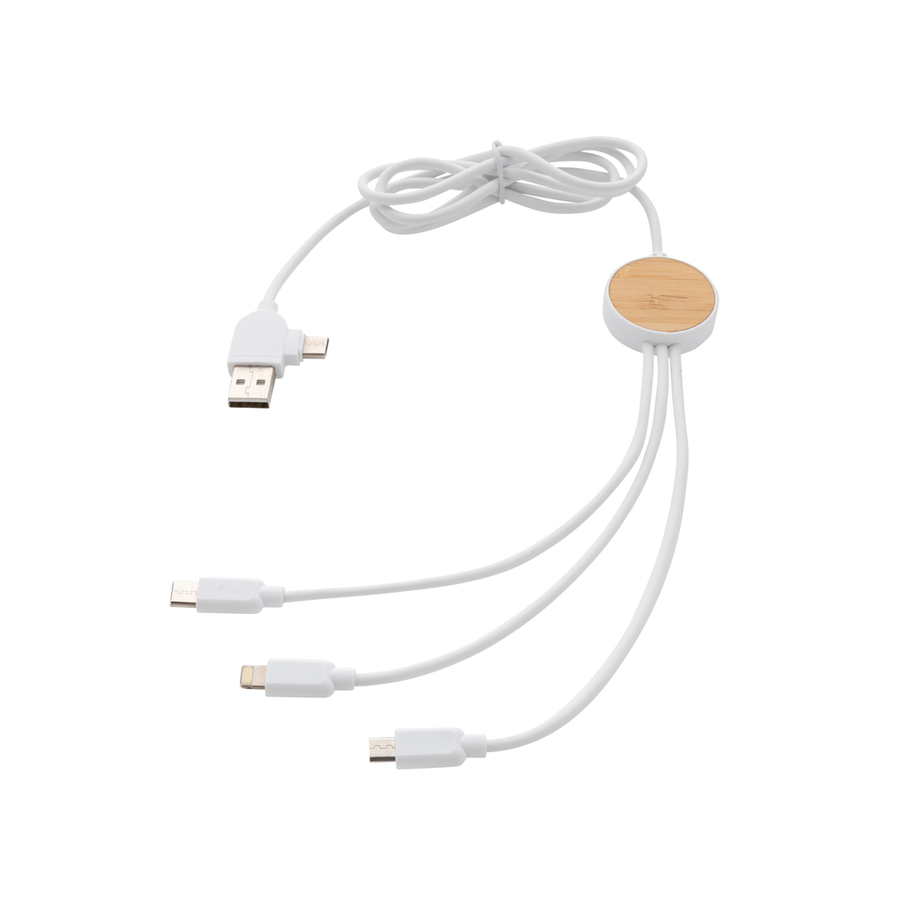 Cable personalizado Ontario 6 en 1 de plástico reciclado RCS - Tecnología - Regalo Promocional Personalizado - vista alternativa