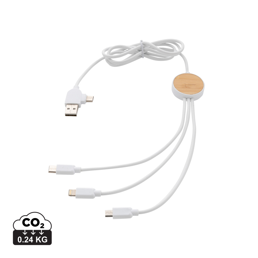 Cable personalizado Ontario 6 en 1 de plástico reciclado RCS - Tecnología - Regalo Promocional Personalizado